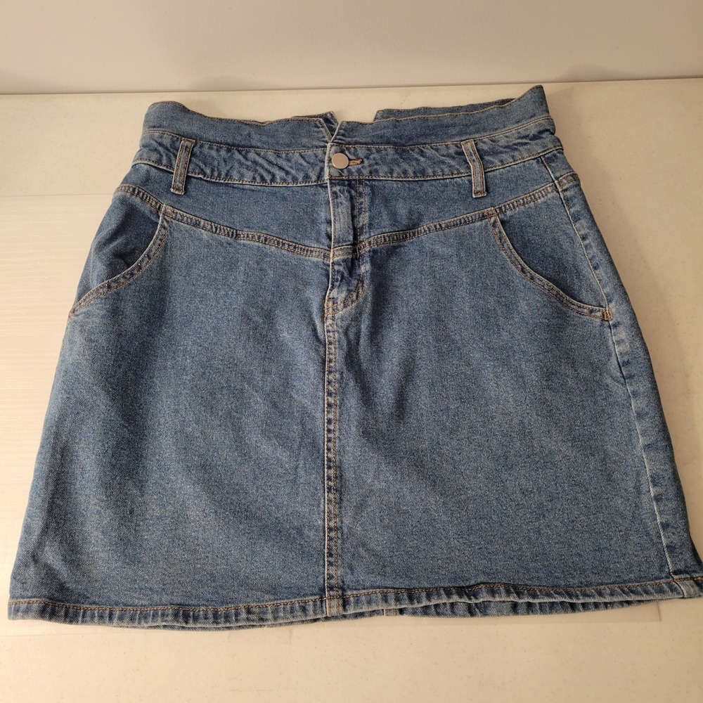 BP Nordstrom Denim Mini Skirt Womens 31 Light Wash A-Line Y2K Stretch Preppy
